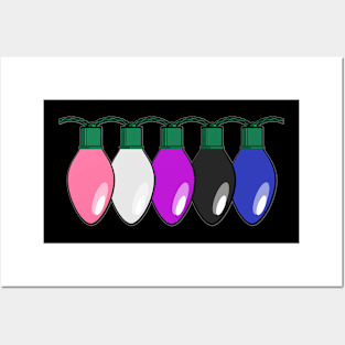 Genderfluid Pride Christmas Lights Posters and Art